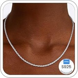 Girluky 2mm Rope Chain 925 Sterling Silver Chain Necklace for Women, 14K Gold Plated Chains for Women Durable Women's Chains Necklace, 16 18 20 22 24 26 Inch