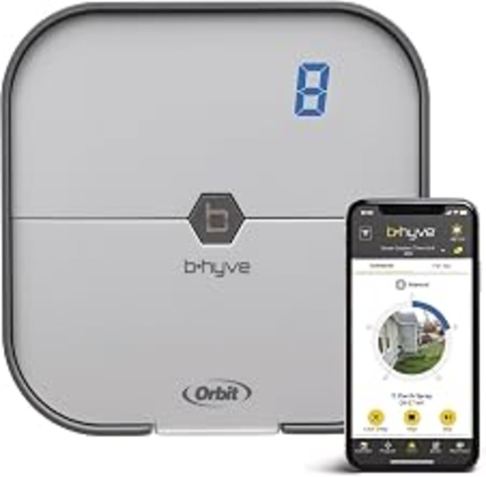 Orbit B-hyve Indoor Smart Sprinkler Controller - 8-Zone - WiFi Irrigation Controller - App Controlled Irrigation with Weather Adjustment - Easy Installation Smart Home Ready Device - 57925