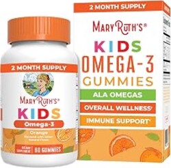 MARYRUTH'S Vegan Omega 3 Gummies for Kids, No Fish Taste, 2 Month Supply | No Fish Taste, 2 Month Supply