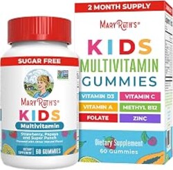 MARYRUTH'S Kids Multivitamin Gummies, Sugar Free, 2 Month Supply, Ages 4+ | Essential Vitamins C, D3, Zinc, 60 Count