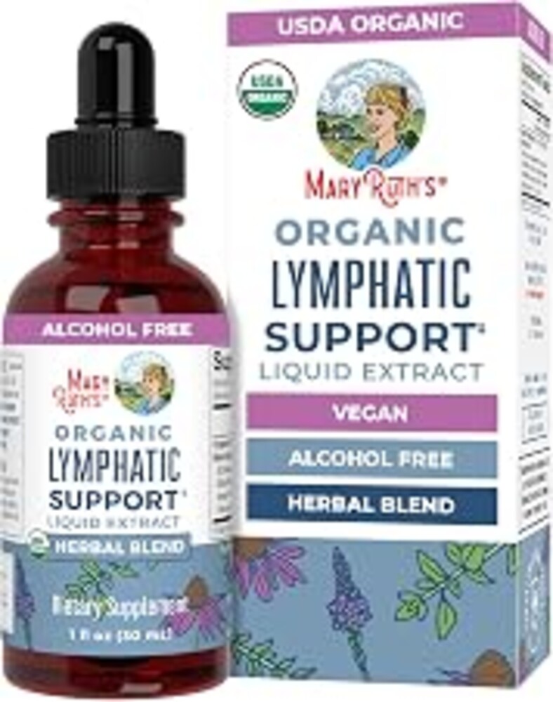 MARYRUTH'S Organic Lymphatic Support Liquid Drops, Herbal Blend, Non-GMO | USDA Organic, Herbal Blend with Echinacea & Elderberry, Blue Vervain, Vegan, Alcohol-Free, Non-GMO