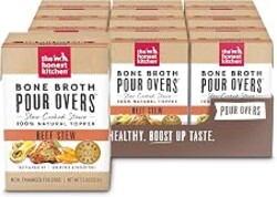 The Honest Kitchen Human Grade Bone Broth POUR OVERS Wet Toppers for Dogs (12 Pack), 5.5 oz - Beef Stew