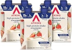 Atkins Strawberry Flavored High Protein Shake, 12 Count