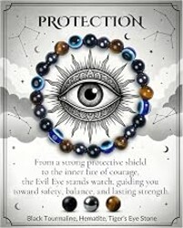 Bivei Protection Crystal Healing Bracelet | 8MM Strength Bracelet Spiritual Stretch Beaded Jewelry for Women Men Gift