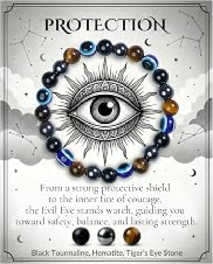 Bivei Protection Crystal Healing Bracelet | 8MM Strength Bracelet Spiritual Stretch Beaded Jewelry for Women Men Gift