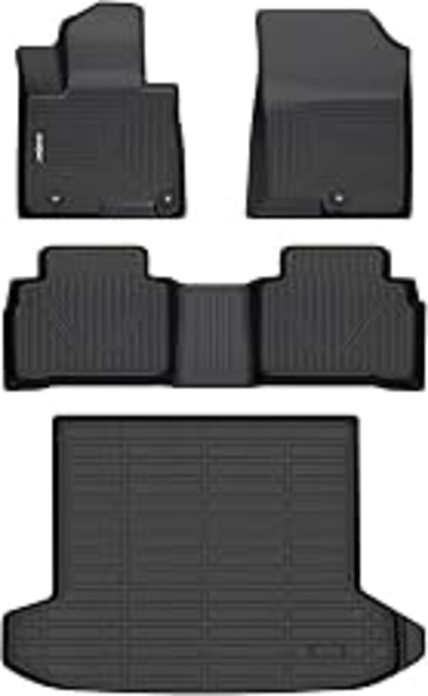 GINOWY-Floor Mats & Cargo Liner for Hyundai Tucson 2022-2025 2026 (Not for Hybrid) TPE All Weather 2024 Tucson Car Mats, Non-Slip Trunk Mat Waterproof Tucson Custom Fit Accessories Mats-Black