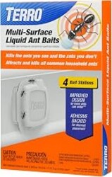 TERRO Multi-Surface Liquid Ant Baits, 4-Pack, Indoor Bait Stations for Home | Ant Trap for Discreet Baiting, Complete Colony Elimination, Discreet Ant Trap, Kills Common Household Ants, Ready-To-Use Bait
