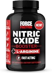 Force Factor Nitric Oxide Booster, Fast-Acting Formula with L-Arginine | Boosts Nitric Oxide Levels, Maximize Muscle Pumps, Enhance Endurance, Improve Circulation, 120 Capsules