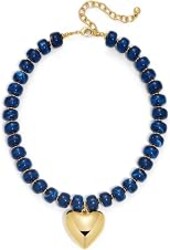 WOWORAMA Chunky Heart Necklaces for Women Colorful Resin Beaded Choker Necklace Gold Puffy Heart Statement Necklace Trendy Acrylic Choker Jewelry