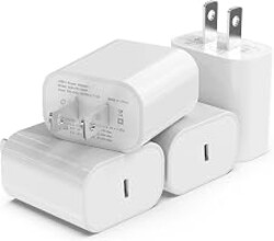 4Pack USB C Charger Block 20W Phone Fast Charger Wall Charger with PD 3.0 | Compact Type C Power Adapter for Phone 17/16/15/14, Galaxy, Pixel, AirPods Pro (Arctic White)