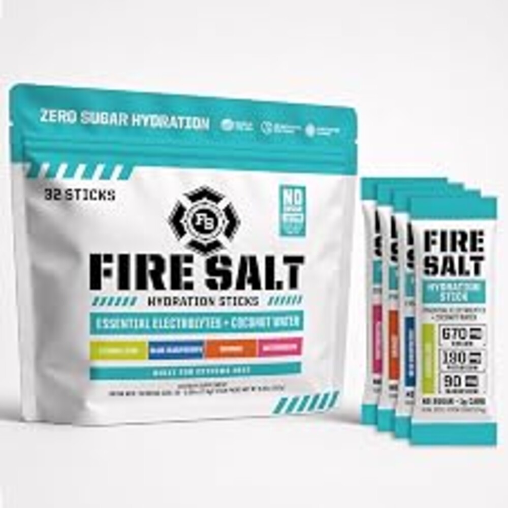 Fire Salt Variety Pack Electrolyte Hydration Sticks, Zero Sugar, 32 Count | Electrolytes & Coconut Water, Hydration Drink Mix with Magnesium, Potassium & Sodium, Single Serve On the Go Packs