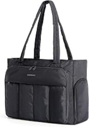 BAGSMART Puffer Tote Bag for Women, 21L/26L Work Tote Shoulder Handbag | M Size: 21L Tote with Pouch & Tumbler Pocket, L Size:26L Tote w/ 7.5L Insulated, Fits 15.6" Laptop, for Teacher/Nurse/Office