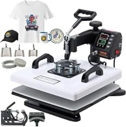 VEVOR Heat Press Machine, 15 x 15 in, 8-in-1 Multifunction, 360° Swing Away, Heat Up Fast and Even, Digital Precise Control, Sublimation Press Machine for T-Shirts, Mugs, Tumblers, Caps, Plates | Multifunction Transfer Machine Sublimation for Caps Mugs Plates Aluminum Pots 360° Swing Away Design Dual-tube Heating 1200 W