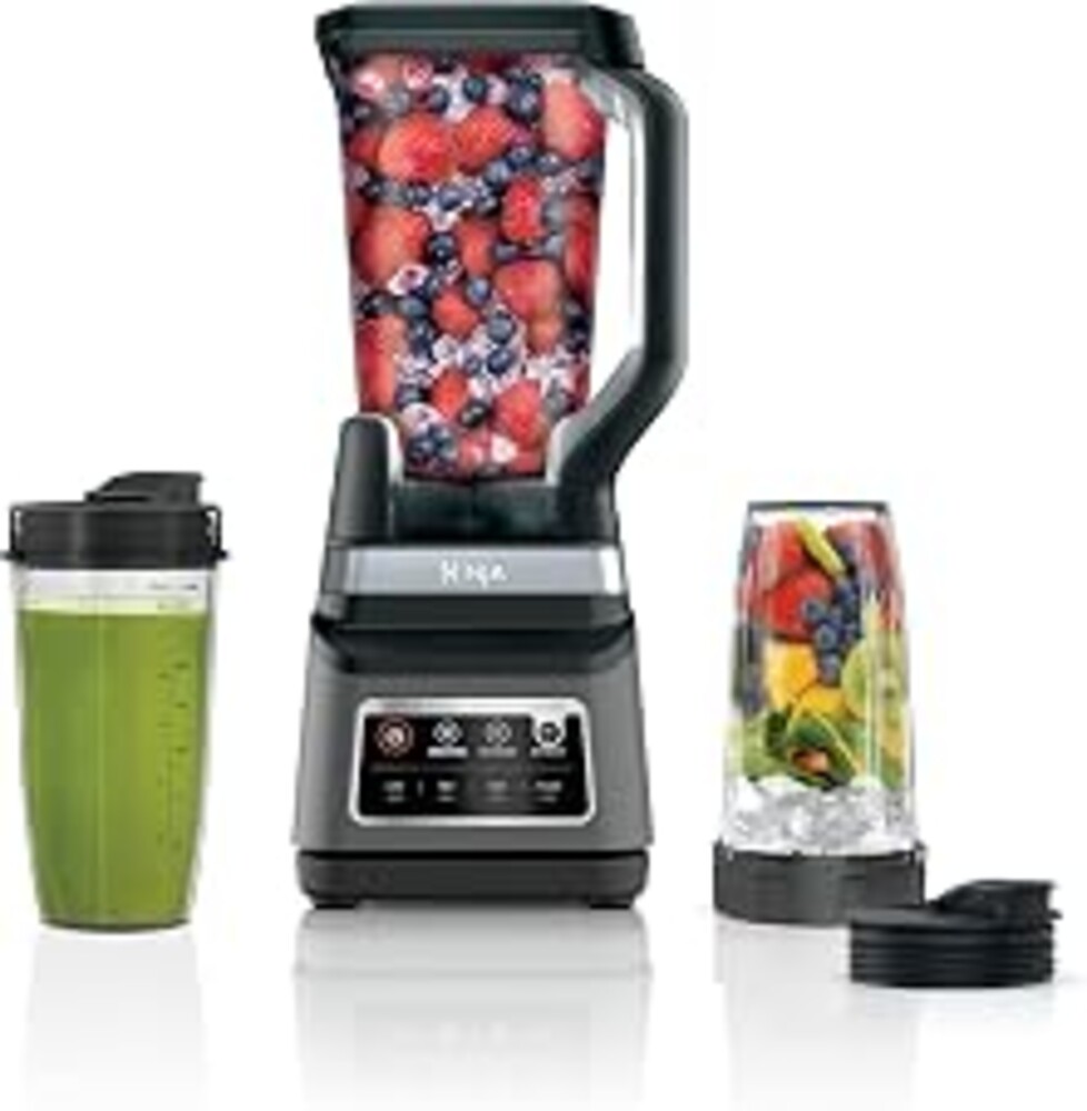 Ninja BN751 Professional Plus DUO Blender, 1400 Peak Watts, 3 Auto-IQ Programs for Smoothies, Frozen Drinks & Nutrient Extractions, 72-oz. Total Crushing Pitcher & (2) 24 oz. To-Go Cups, Black | 1400 peak-watt Total Crushing & Extractor blades. 3 Auto-iQ programs for smoothies. 72-oz pitcher + (2) 24-oz cups.