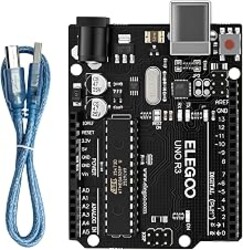 ELEGOO UNO R3 Board ATmega328P with USB Cable(Arduino-Compatible) for Arduino | Compatible with Arduino IDE Projects, 32KB Flash Memory, 16Mhz Clock Speed, 14 Digital I/O Pins, RoHS Compliant