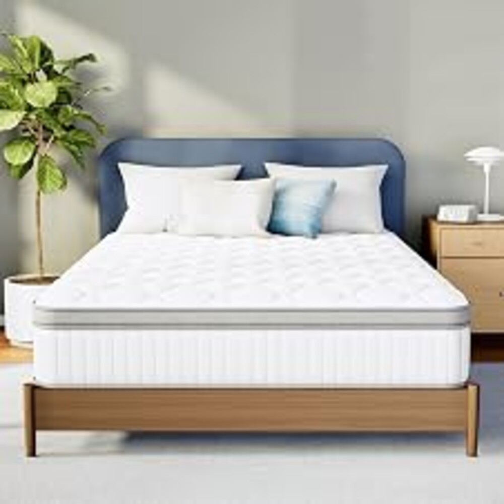 Neo Sleep Queen 12 Inch Hybrid Pocket Spring Mattress, Motion Isolation | Pressure Relief, Medium Feel, Edge Support, Individually Wrapped Pocket Spring, Slip Resistant Cover, CertiPUR-US Certified