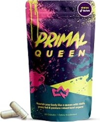 Primal Queen Grass Fed Beef Organ Supplement for Women, 60 Capsules | Freeze-Dried Beef Organs for Women, Liver, Organ Meat Complex Pills, Bovine Supplements, No Fillers, 30-Day Supply