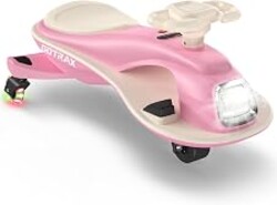 Gotrax Electric Wiggle Car for Kids 3-8, 12V Battery for 120Min w/Bluetooth | Safe Lead-acid Battery, Quiet & Powerful Brushless Motor, Music Speaker, Battery Display, Max 132lbs Load,Gift for Girls,Pink