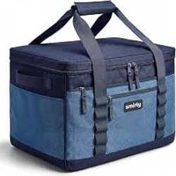 SMIRLY Cooler Bags Insulated, Large Soft Collapsible Cooler, 48 Cans | Portable Leakproof Cooler with Multiple Pockets, Wipe-Clean Lining Ice Chest for Camping, Beach, Travel, Picnic, Grocery,Car