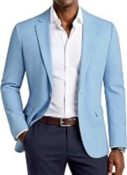PJ PAUL JONES Men's Lightweight Sport Coat Casual Blazer Slim Suit Jacket | One Button Blazer, Breathable Sportcoat, Machine Wash, Anti Wrinkle, Mens Suit Jacket Casual Business Daily Party Prom