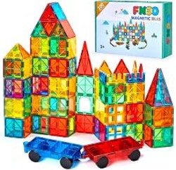 FNJO Magnetic Tiles, 100PCS Building Blocks, STEM Magnets Building Toy Set, Preschool Kindergarten Construction Stacking Toy, School Teacher Supplies, Classroom Must Haves