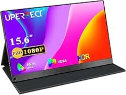 UPERFECT Portable Monitor, 15.6" IPS 1920X1080 FHD Eye Care Travel Screen | USB C, HDMI, Dual Speaker, VESA, Gaming Monitor, External Monitor for Laptop PC Phone w/Case