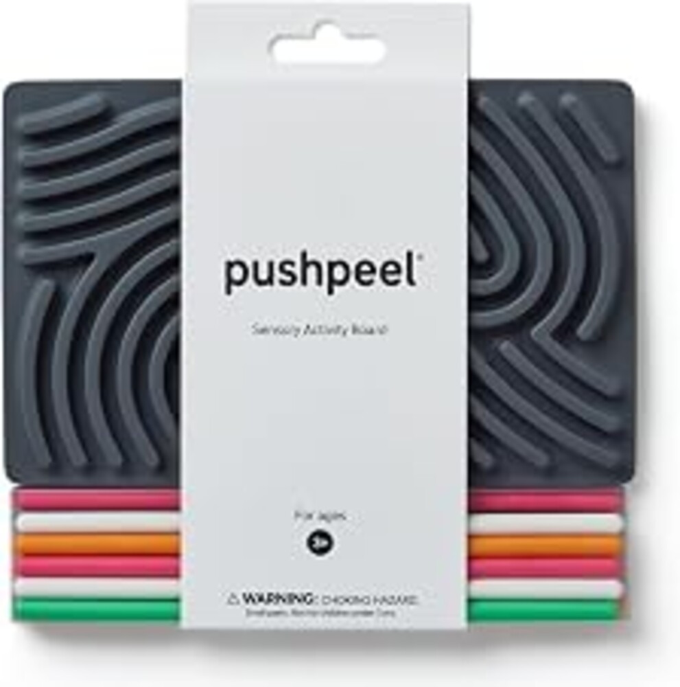 Pushpeel Sensory Activity Board: Silicone Fidget Toy for Calming, Stress, Anxiety, ADHD & Autism | Silent, No Mess | Kids 3+ & Adults | Includes Portable Travel Bag & 11 Strings (Granite)