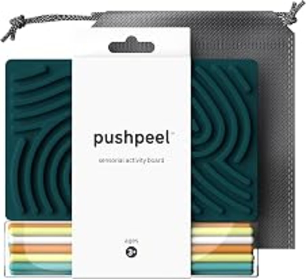 Pushpeel Sensory Activity Board: Silicone Fidget Toy for Calming, Stress, Anxiety, ADHD & Autism | Silent, No Mess | Kids 3+ & Adults | Includes Portable Travel Bag & 11 Strings
