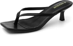 SKETOE Kitten Heels for Women Square Toe Sandals Flip Flop Heels Thong Sandals Comfortable Summer 2 Inch Heels Sandals