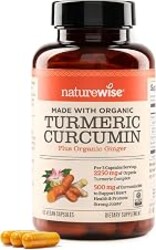 NatureWise Turmeric Curcumin 2250mg Supplement with BioPerine, 90 Capsules | Black Pepper Extract for Advanced Absorption - Standardized 95% Curcuma Longa - Joint & Immune Support - 30-Day Supply