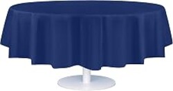 Grandipity Plastic Table Cloth Disposable 12 Pack 84" Round Navy | Plastic table covers, durable disposable tablecloths, fade and tear-resistent table cover for party, event