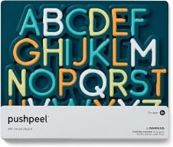Pushpeel Advanced ABC Tracing Puzzle Board (Best for Ages 4+) – Silicone Learning Toy for Pre-Writing & Fine Motor Skills – Quiet Sensory Travel Activity Toy for Kids – Uppercase Alphabet, Spruce