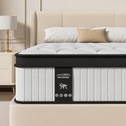 King Size Mattress, 12 Inch Hybrid Mattress King Size in a Box, Medium Firm | King Mattress with Cooling Gel Memory Foam & Pocket Springs, Back Pressure Relief, Motion Isolation, Edge Support, Pillow Top