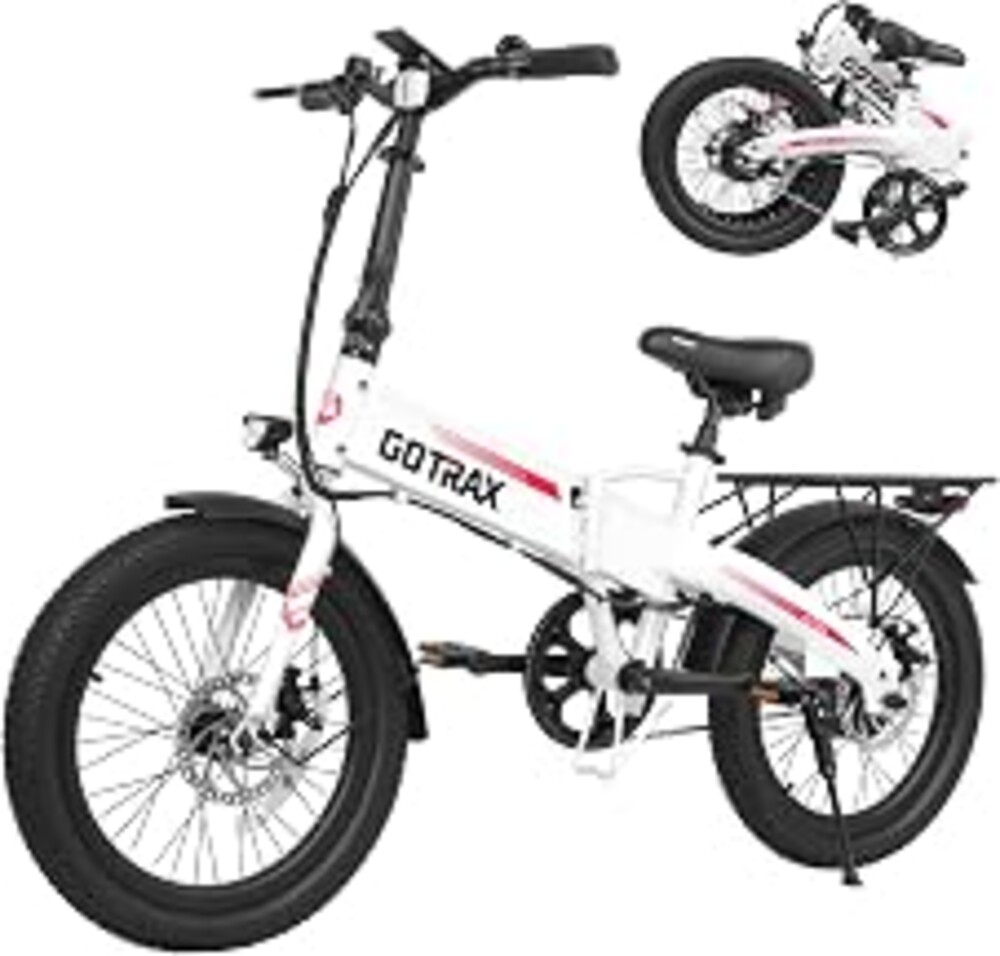 Gotrax R1 20" Folding Electric Bike for Adults, Max 40 Miles & 20Mph Speed | 500W Peak Motor, 48V Battery, 5 Pedal-Assist, Smart Display, 50lb Lightweight, Aluminum Alloy Frame, Dual Brake, Rear Rack