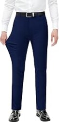 Pacific Perfect Men's Stretch Dress Pants with Expandable-Waist 3 Fits: Slim Fit/Classic Straight/Big & Tall