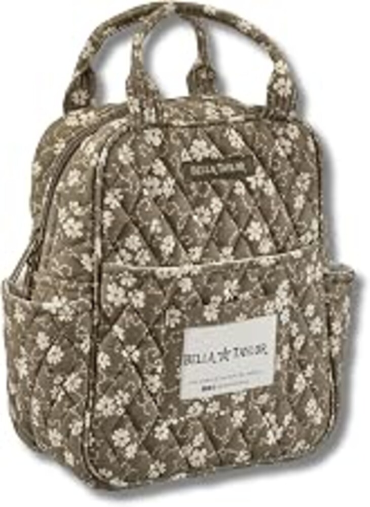 Bella Taylor Lunch Tote, Quilted Lunch Bag, Woodland Floral | Lightweight quilted cotton lunch box, easy-to-clean PEVA lining, 3 outside/1 inside pocket, durable construction