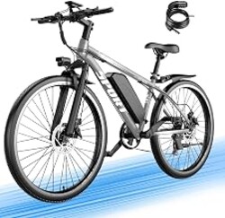 ASKGO Electric Bike for Adults, 1500W Peak Mountain Ebike, 65 Miles Range, 7 Speed, 48V 10.4Ah Removable Battery Ebike, 26" Electric Bicycle for Commute