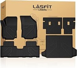 LASFIT Floor Mats & Cargo Liner for Chevy Equinox/GMC Terrain 2018-2024 | Not for Equinox EV, All Weather TPE, Custom Fit Full Set, Easy to Wash, Durable Black Floor Liners with Backrest Mat