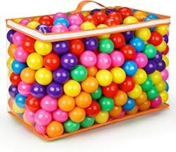 Vanland Ball Pit Balls, Plastic Playpen Toys for Babies Toddlers and Kids | Multicolored, Phthalate Free, BPA Free, Crush Proof Plastic, Reusable with Storage Bag, Suitable for Tents, pools and Party