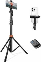 VIMOSE 66" Phone Tripod, Tripod for iPhone with Remote & Phone Stand | Extendable Cell Phone Tripod for Video Recording, Ultimate Tripod & Monopod Accessories for iPhone/Android, ANTHRACITE