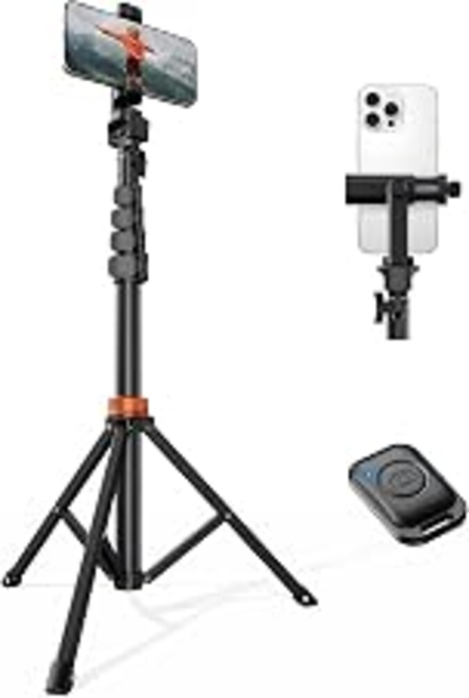 VIMOSE 66" Phone Tripod, Tripod for iPhone with Remote & Phone Stand | Extendable Cell Phone Tripod for Video Recording, Ultimate Tripod & Monopod Accessories for iPhone/Android, ANTHRACITE
