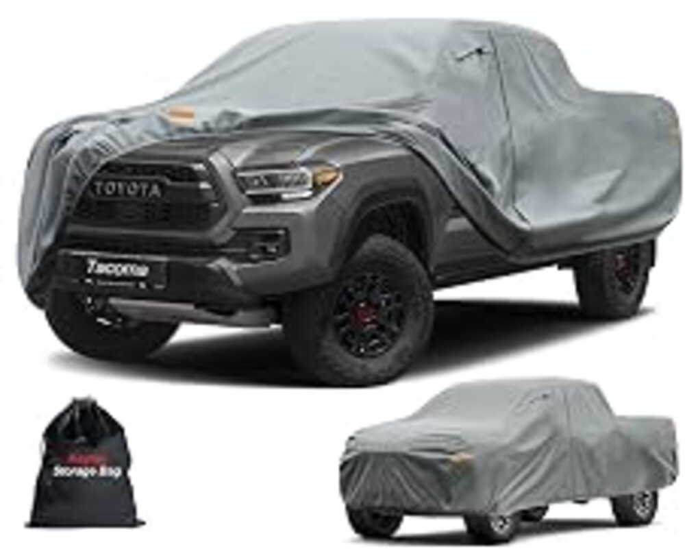Kayme Heavy Duty Truck Cover for Toyota Tacoma(1995-2025) | Xtra Cab/Access Cab/Double Cab SB Short Bed, soft thick fabric, waterproof all weather for pickup, sun rain UV protection