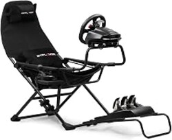 GTPLAYER Sim Racing Cockpit Foldable & Adjustable for High Performance Sim Racing Compact & Flexible Supports All Steering Wheels & Pedals for PC Wheel and Pedals Not Included(Black)