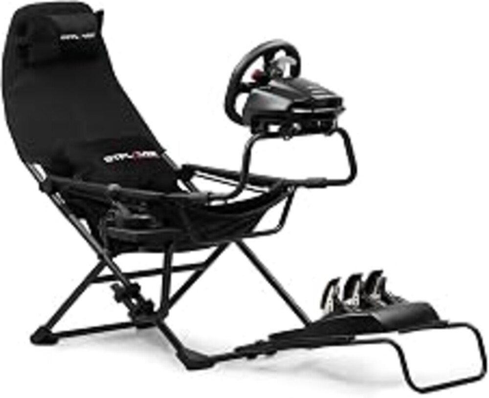 GTPLAYER Sim Racing Cockpit Foldable & Adjustable for High Performance Sim Racing Compact & Flexible Supports All Steering Wheels & Pedals for PC Wheel and Pedals Not Included(Black)