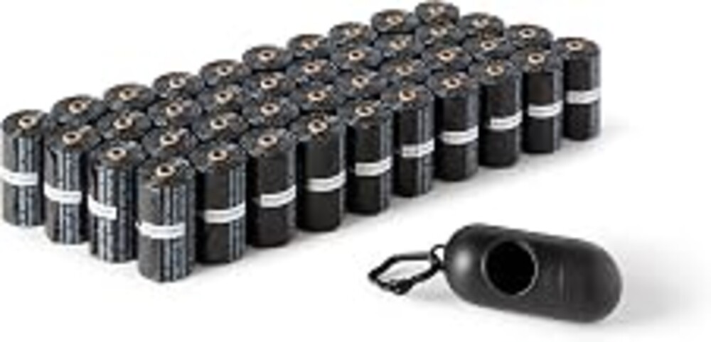 Amazon Basics Dog Poop Leak Proof Bags with Dispenser and Leash Clip, Unscented, 13" x 9", 600 Count