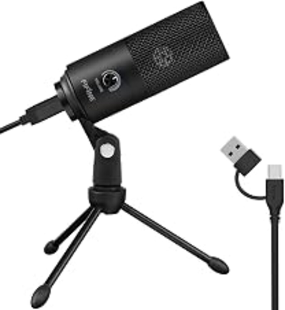 FIFINE K669B USB Microphone, Condenser Recording Mic for Vocals, Meeting | Metal Cardioid Laptop Mic for MAC OS, Windows, Voice Overs, Streaming, Online Meeting and YouTube Videos