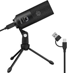 FIFINE K669B USB Microphone, Condenser Recording Mic for Vocals, Meeting | Metal Cardioid Laptop Mic for MAC OS, Windows, Voice Overs, Streaming, Online Meeting and YouTube Videos