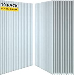 AUTORIFIC Acoustic Panels,10 Pack Soundproof Panels 47.2"x23.6"x0.35",White | 100% Polyester,0.95 NRC,High-Density Acoustic Wall Panels,Sound Panels Noise Reducing for Walls,Sound Proof Foam Panels