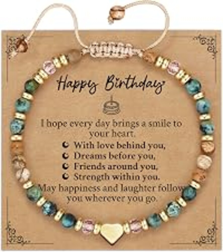 Idylane Happy Birthday Gifts for Women, Friend Gifts for Women | Sister Gift from Sister, Best Friend Friendship Bestie Bracelets, Turquoise Bracelet, Retirement Mom Gifts