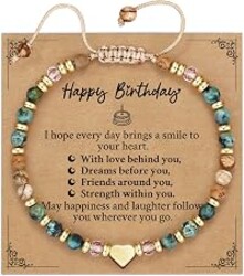 Idylane Happy Birthday Gifts for Women, Friend Gifts for Women | Sister Gift from Sister, Best Friend Friendship Bestie Bracelets, Turquoise Bracelet, Retirement Mom Gifts